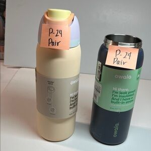 New! 2 Owala 32 oz FreeSip Spout Insulated Water Bottle 2 Bases ONE Lid SET